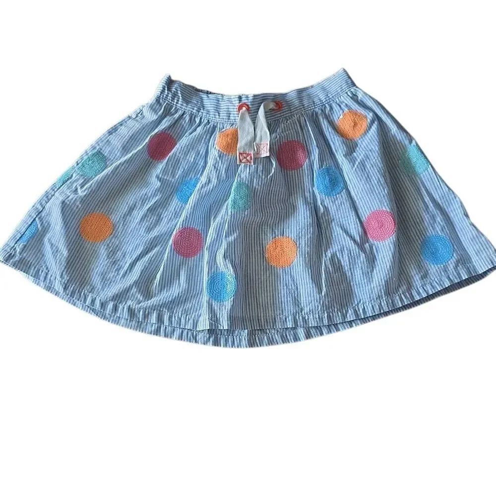 Cat & Jack Girl's Size 6/6X Blue Stripe Sequin Circle Pull on Skirt